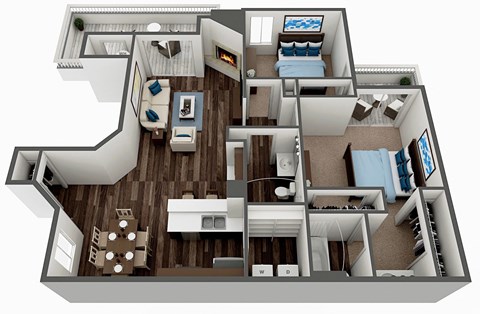 2 Bed 2 Bath Floor Plan at Glen at Mesa, Mesa, 85201
